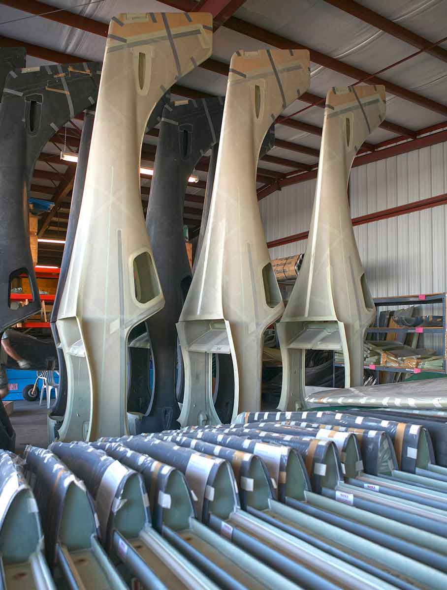 Composite Lancair parts in hangar