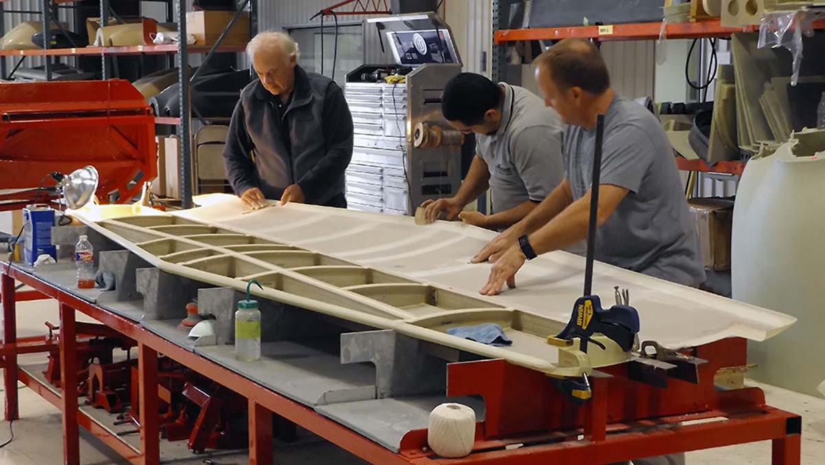 Customer assembling aircraft part at new Lancair Builders Assistance Center