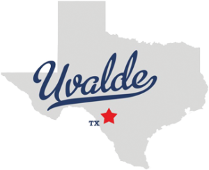 map of Texas with location of Uvalde, Texas