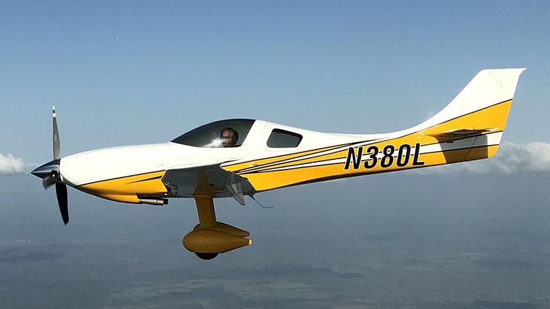 Lancair Barracuda N380L in flight