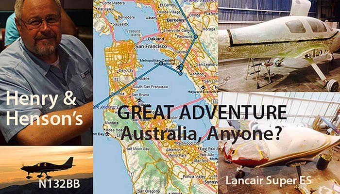 map of Australia with photos of Lancair Super ES
